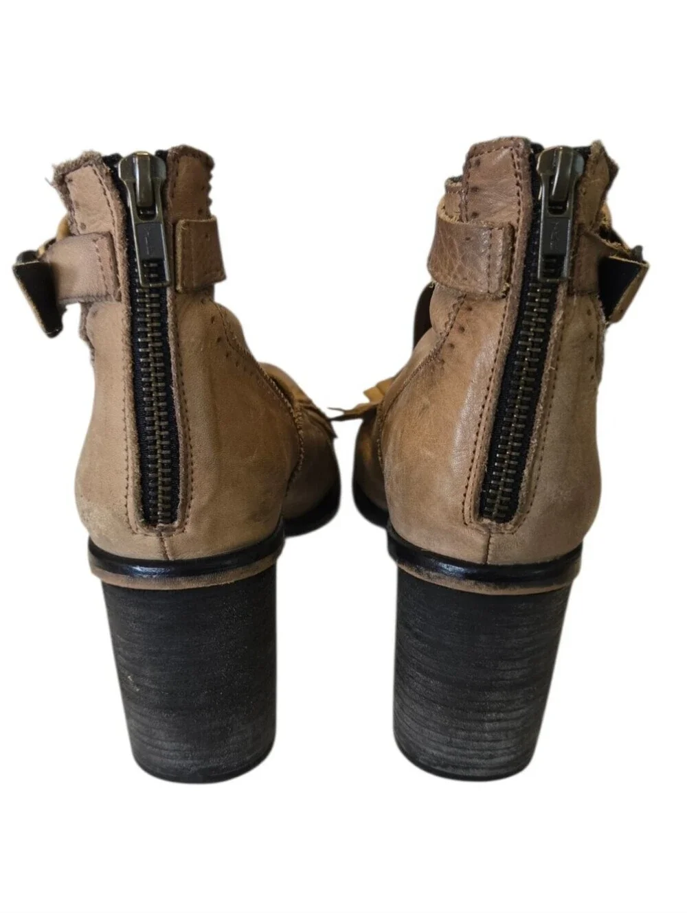 Jeffrey Campbell x Free People Peridot Fringe Leather Booties Size 8.5 🤎🔥